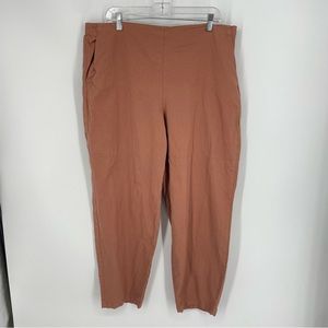 Eileen Fisher salmon color Organic cotton hemp Crop Pants size XL